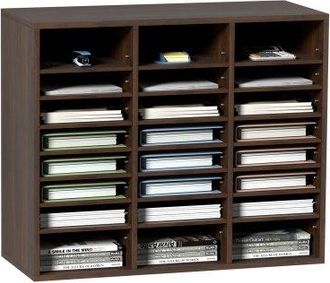 OEM Briefablage 24 F&auml;cher Organizer Aus Mdf, Dokumentenablage Vintage Braun 737 X 305 X 620 Mm, Ablagef&auml;cher Desktop-aktenhalter Dokumentenlager, Dokument