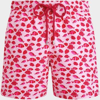 Vilebrequin Mens Fish-Print Swim Shorts