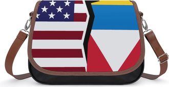 Generic US & Antigua Barbuda Flag Fashion Womens Crossbody Bags Novelty Handbag Shoulder Bag Purse