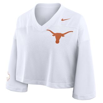 Nike Texas Jersey Nike Womens Dri-FIT College Cropped Top in White | 03O310ATXE-V4C