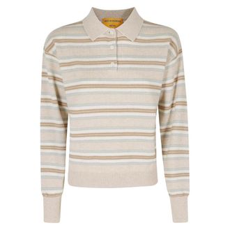 Guest In Residence Polo Universitario con Rayas - Tops - Mujer - Beige - XS