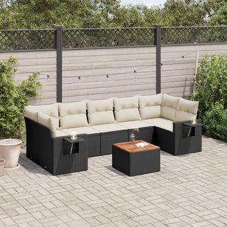 vidaXL Vidaxl - Set Divani Da Giardino Con Cuscini 8 Pz Nero In Polyrattan