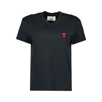 Ami Tops, Heren, Zwart, S, Katoen, De Coeur T-Shirt