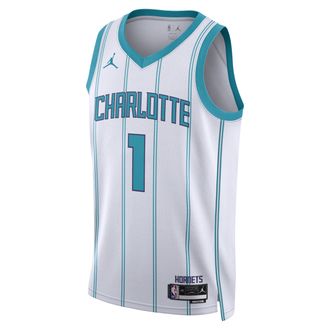 Nike Jordan Mens Charlotte Hornets Association Edition Jordan Dri-FIT NBA Swingman Jersey in White | DN2071-100