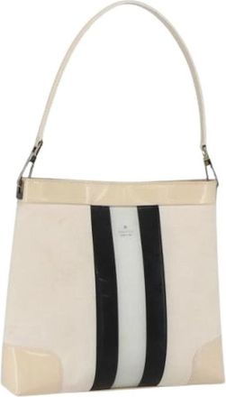 Gucci Pre-owned Shoulder Bags, female, White, Size: ONE SIZE Pre-owned Canvas Shoulder Bag