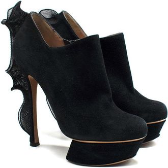 Nicholas Kirkwood black suede platform ankle boot Size 37.5