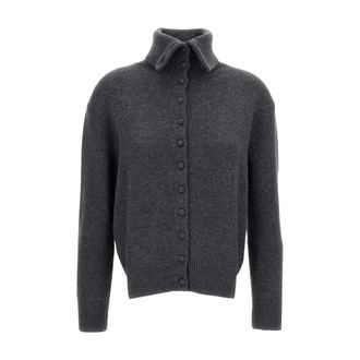 Lisa Yang Truien & Vesten, Dames, Grijs, M, Kasjmier, Cashmere Cardigan