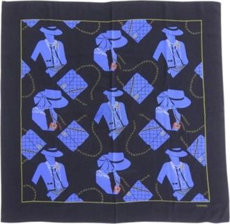 Chanel Pre-owned Scarves, female, Black, Size: ONE SIZE Pre-owned Vintage Scarf
