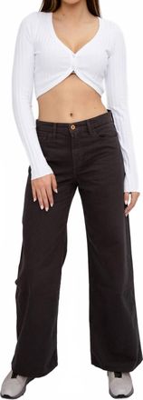NSF Selena Wide Leg Pant In Pigment Black