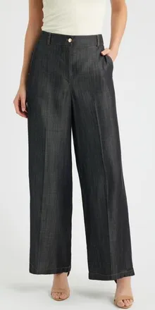 Elie Tahari The Madison Wide Leg Jeans in Dark Denim at Nordstrom, Size 14