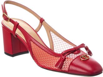 Valentino Valet Du Roi 60 Mesh & Leather Slingback