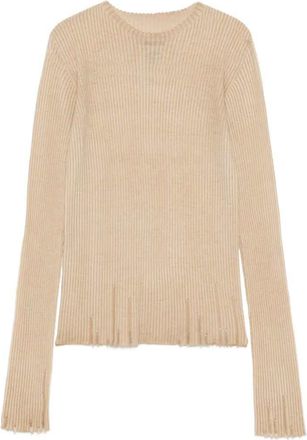 Uma Wang Ausgefranste, gerippte Bluse von Uma Wang