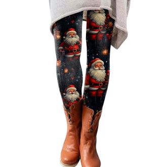Generic Womens Christmas Print Leggings Plus, Womens Santa Claus Leggings, Fashion Festival Pants Skinny Stretch Trousers Comfortable Soft Bottoms Designed Ca