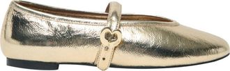 Maje Metallic leather ballet flats in Light Gold at Nordstrom, Size 39