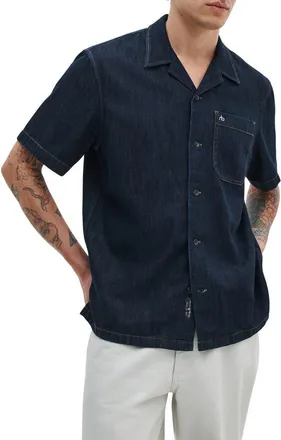 Rag & Bone Resort Short Sleeve Denim Button-Up Shirt in Rinse at Nordstrom, Size Xx-Large
