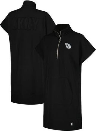 DKNY Womens DKNY Sport Black Cleveland Guardians Emily Quarter-Zip Sneaker Dress at Nordstrom, Size Large