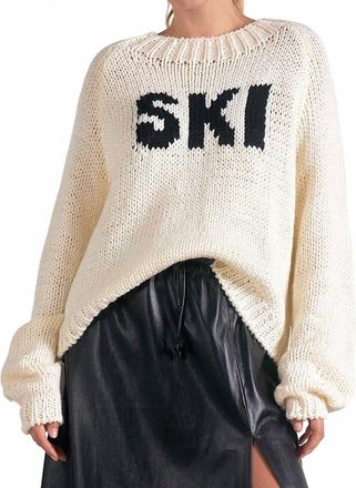 Elan Ski Knit Crewneck Sweater In Off White