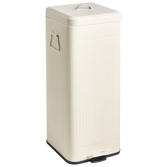 Beliani Cubo De Basura Moderno Con Pedal Y Tapa Para Cocina De Hierro Con Recubrimiento En Polvo Material Sint&eacute;tico Beige Ecocomfort