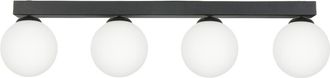OEM L&aacute;mpara De Techo Estilo Loft Industrial, Negra, Pantalla De Cristal Blanco, Casquillo E14 Arial 13-351