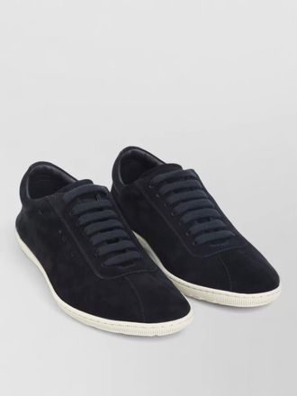 Giorgio Armani signature leather sneakers low top suede sole