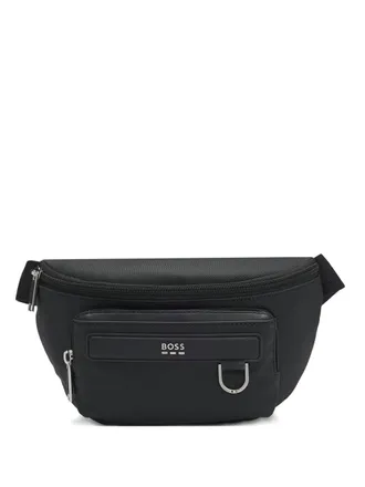 BOSS logo-plaque belt bag - Black