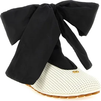 Valentino Garavani Womens Bicolor Lamb Leather Ballet Flats
