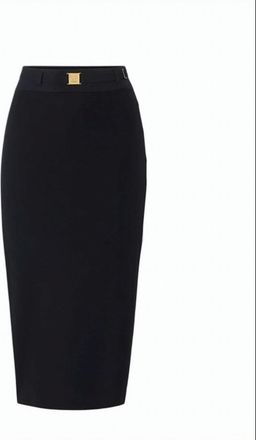 Elisabetta Franchi Knitted Viscose Band Midi Skirt