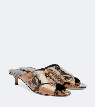 Le Monde Beryl Le Monde B&eacute;ryl Luca snake-effect leather mules