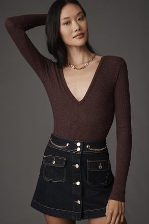 A Gold E Darla Long-Sleeve V-Neck Bodysuit