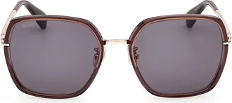 Max Mara 57mm Square Sunglasses in Shiny Bordeaux/smoke at Nordstrom