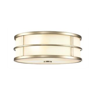 Netlighting Fusion 3 Light Cylindrical Ceiling Light Painted Natural Brass in Yellow