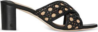 Lauren Ralph Lauren 60 mm geweven sandalen met gekruiste bandjes - Zwart