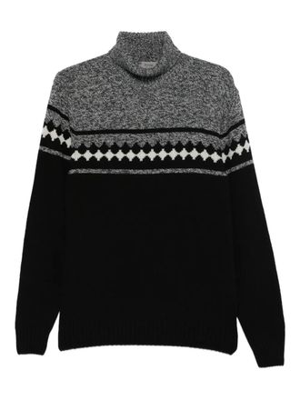 Ferrante patterned roll-neck sweater - Black