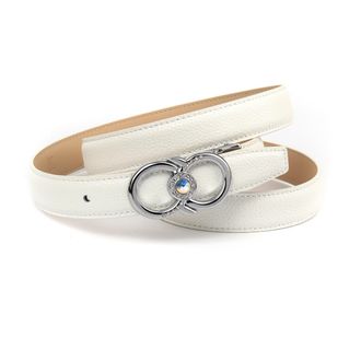 Anthoni Crown Lederg&uuml;rtel ANTHONI CROWN, Damen, Gr. 75, weiss (wei&szlig;), Rindsleder, unifarben, G&uuml;rtel Lederg&uuml;rtel, Eleganter Klassiker mit Glitzersteinen, leicht bomb