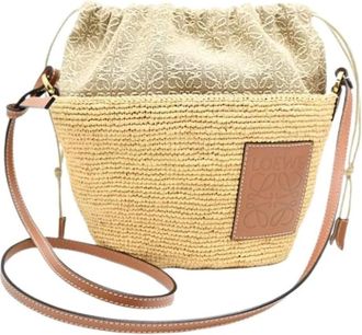Loewe Pre-owned Bucket Bags, female, Beige, Size: ONE SIZE Pre-owned Shoulder Bag