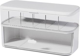 No Brand Caja De Almacenamiento De Cables Con Tapa, Caja De Gesti&oacute;n De Cables Con 6 Compartimentos, Cable De Datos De Pl&aacute;stico, Caja De Almacenamiento Ordenada