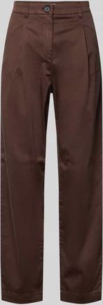 Jake*s Casual Chino aus Lyocell-Mix mit Eingrifftaschen in Dunkelbraun, Gr&ouml;&szlig;e 34