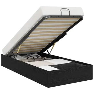 vidaXL Letto Ottomano Con Archiviazione Rovere Nero 203 X 90 X 25 Cm Vidaxl