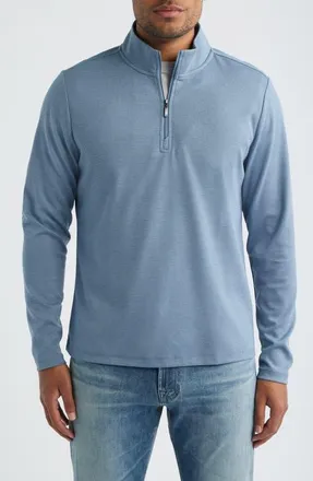 Robert Barakett Rupert Quarter Zip Pullover in Blue Metallic at Nordstrom, Size Xx-Large