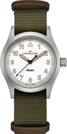 Hamilton Khaki Field NATO Strap Watch, 38mm in Green And White at Nordstrom