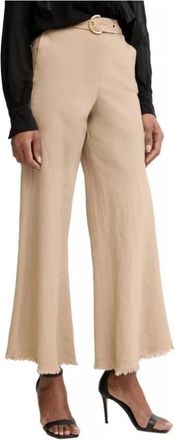 Pinko Wijde broek - Dames - Wijde Broeken - Beige - L - Broeken