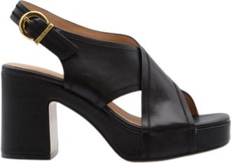 Janet & Janet Sandalo incrocio - Dames - Sandalen met hakken - Zwart - 40 EU - Leer - Schoenen