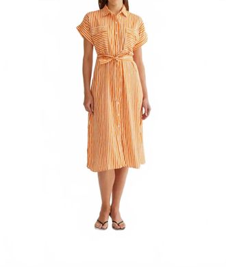 Compa&ntilde;&iacute;afant&aacute;stica Stripe Midi Dress In Orange