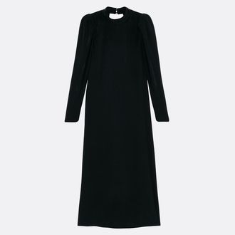 La Redoute Collections Fluwelen wijd uitlopende jurk, lang, lange mouwen