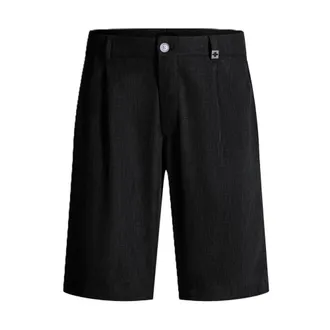 Strellson Korte Broeken, Heren, Zwart, W34, Polyester, Lichtgewicht Stoffen Shorts met Plooitjes