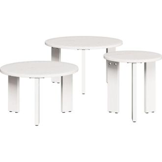 vidaXL Mesa De Caf&eacute; 3 Pcs Blanco 47.5 X 47.5 X 27 Cm Vidaxl