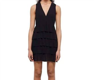 The Kooples Sleeveless Tiered Babydoll Dress In Black
