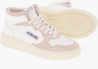 Autry High-Top Leather Sneakers with Suede Details size 36