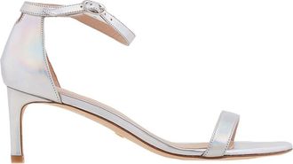 Stuart Weitzman Silver Nunakedstraight 60 Sandals, Brand Size 37 ( US Size 6.5 )