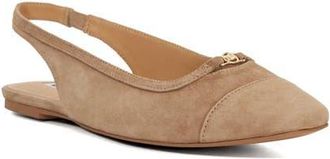 Dune London Hanna Slingback Cap Toe Flat in Caramel at Nordstrom, Size 6.5Us